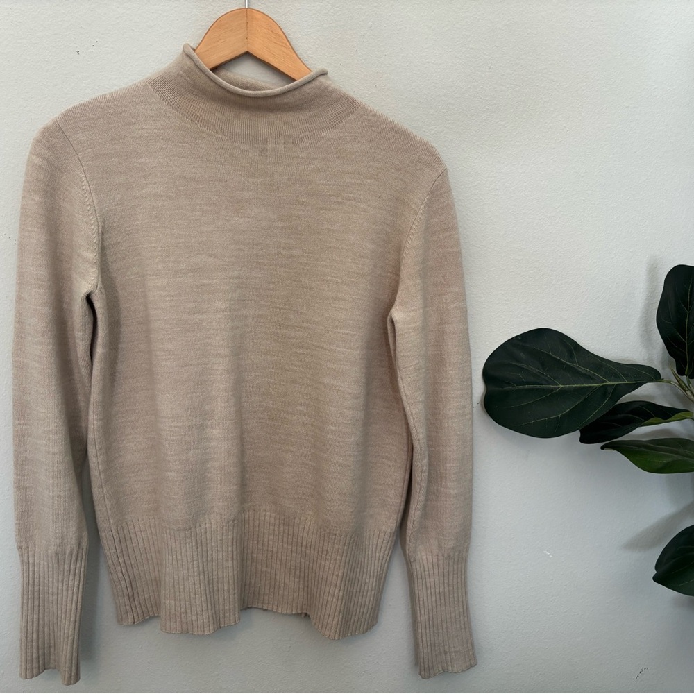 Warm mock turtleneck Women's Beige Sweater